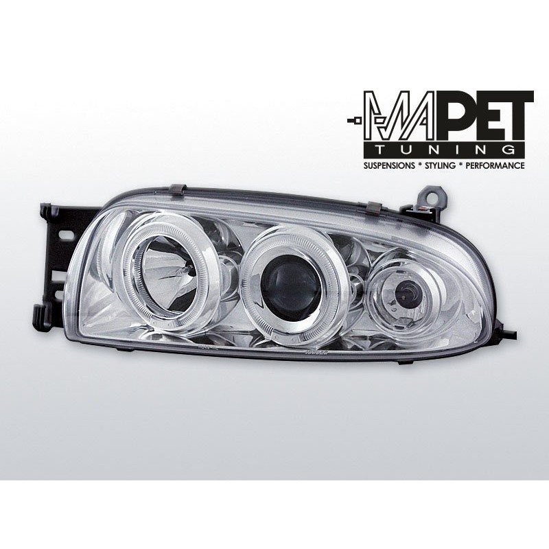Ford Fiesta 95-99 clear Angel Eyes CHROM soczewka ringi LPFO07