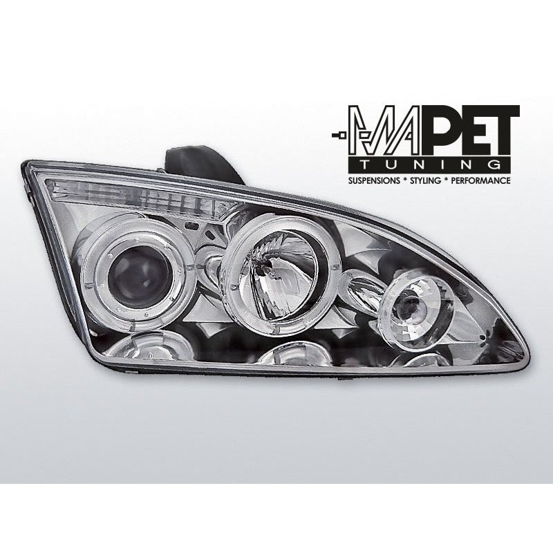 Ford Focus II clear Angel Eyes CHROM soczewki ringi LPFO13