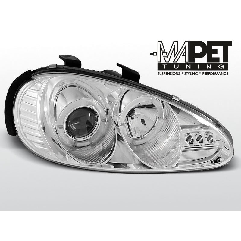 Mazda MX3 91-98 clear Angel Eyes CHROM soczewka ringi LPMA01