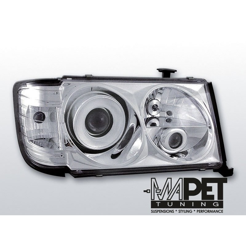 Mercedes E-klasa W124 85-93 clear CHROM soczewki LPME02