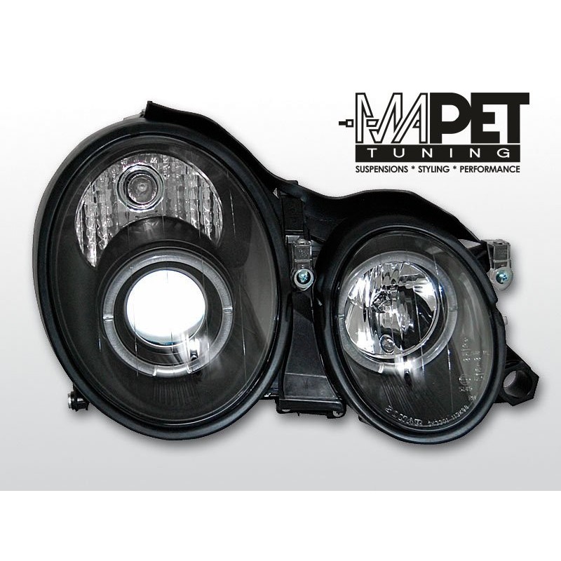 Mercedes CLK W208 clear BLACK Angel Eyes soczewka LPME28