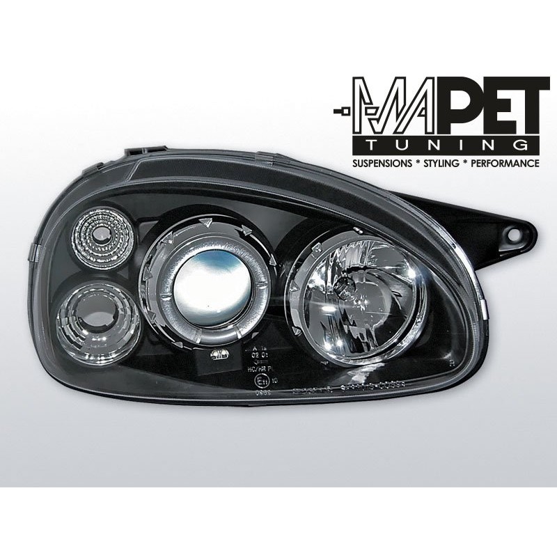 Opel Corsa B clear Angel Eyes BLACK soczewka ringi LPOP14
