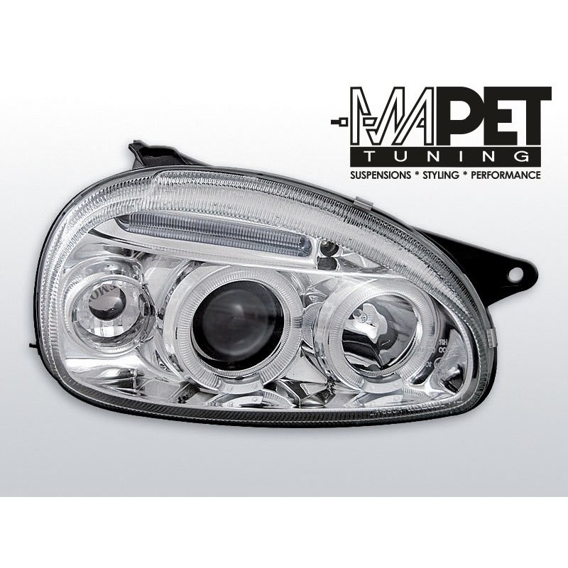 Opel Corsa B clear Angel Eyes CHROM soczewka ringi LPOP26