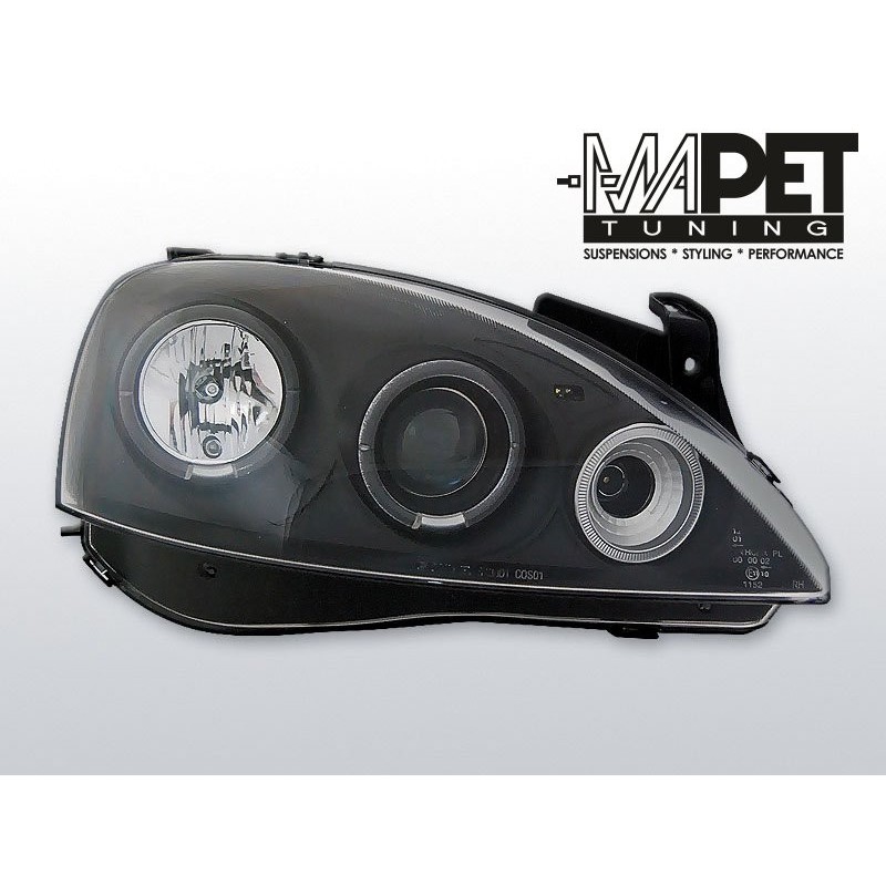 Opel Corsa C clear Angel Eyes BLACK soczewka ringi LPOP29