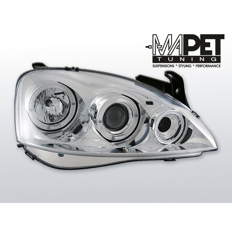 Opel Corsa C clear Angel Eyes CHROM soczewka ringi LPOP28