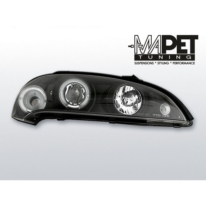 Opel Tigra 94-00 clear Angel Eyes BLACK soczewka ringi LPOP10