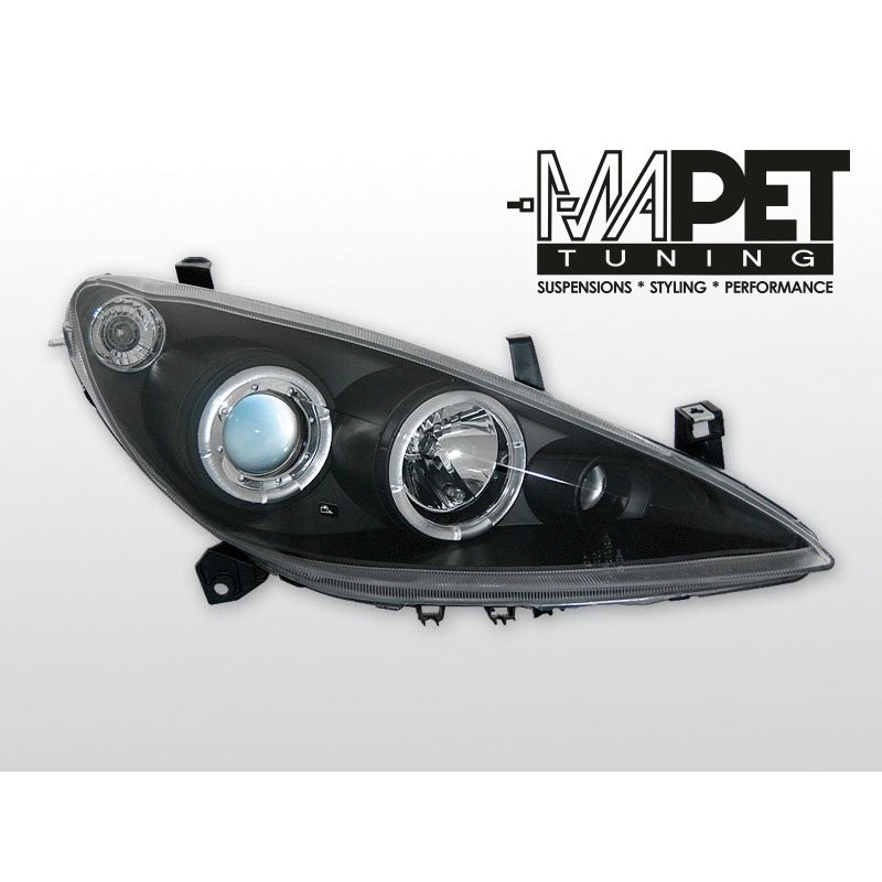 Peugeot 307 clear Angel Eyes BLACK soczewka ringi LPPE10