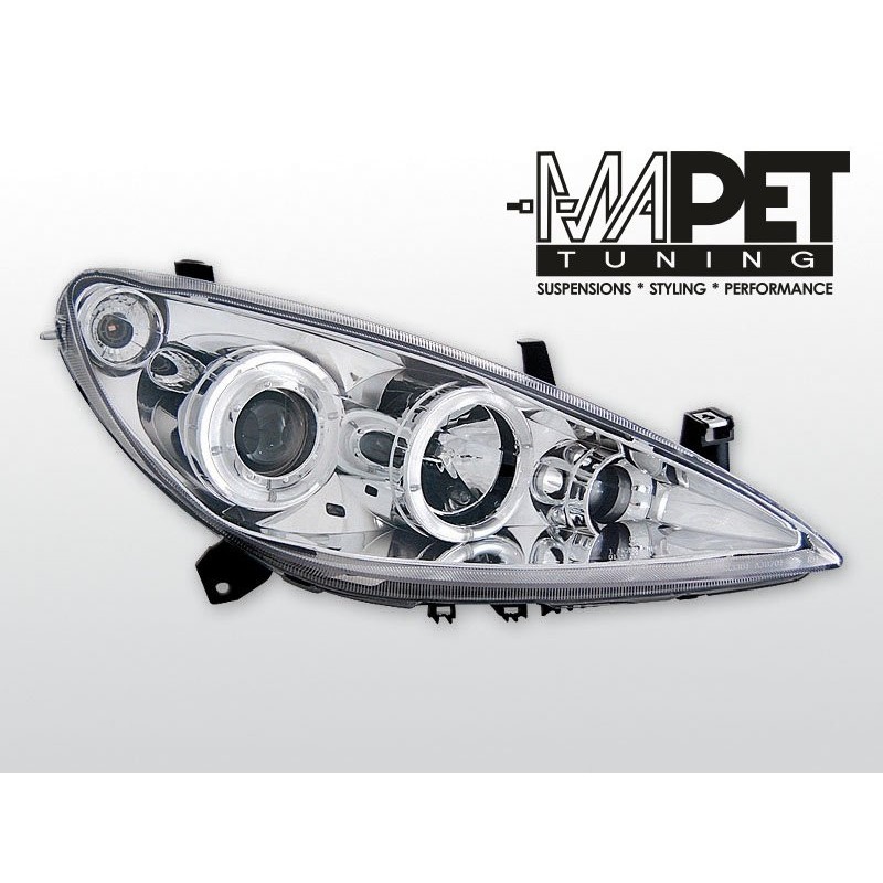 Peugeot 307 clear Angel Eyes CHROM soczewka ringi LPPE09