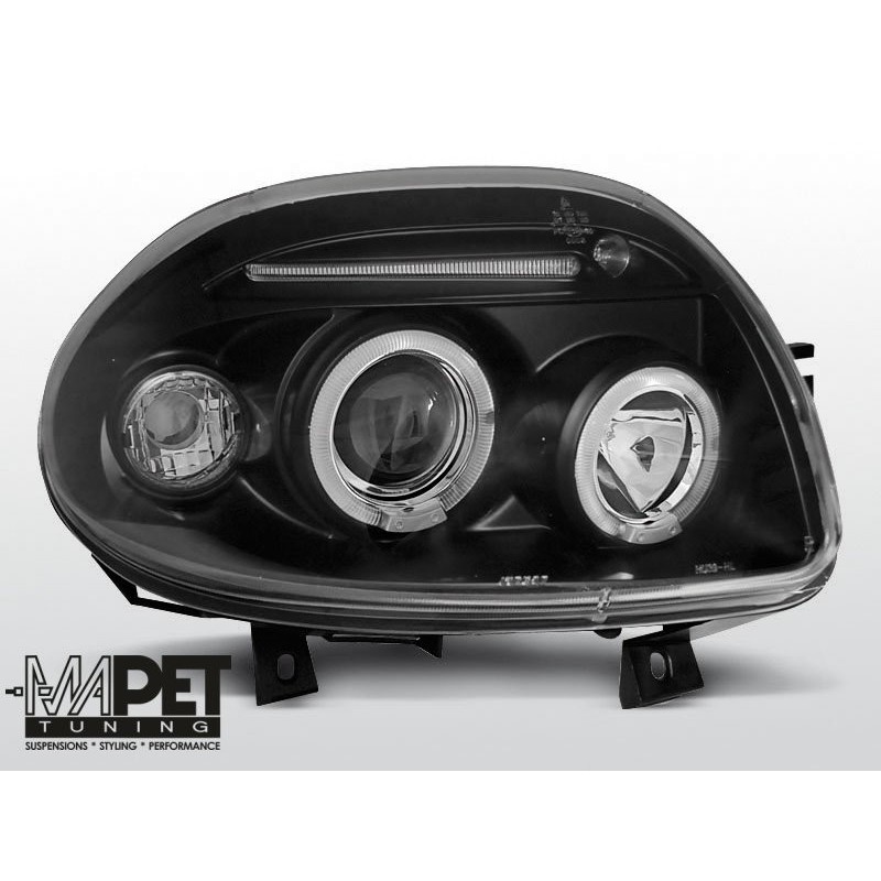 Renault Clio 98-01 clear Angel Eyes BLACK soczewka ringi LPRE22