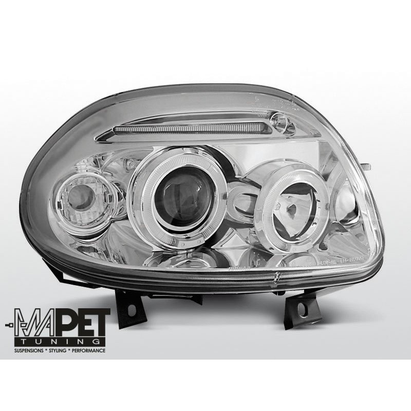 Renault Clio 98-01 clear Angel Eyes CHROM soczewka ringi LPRE21