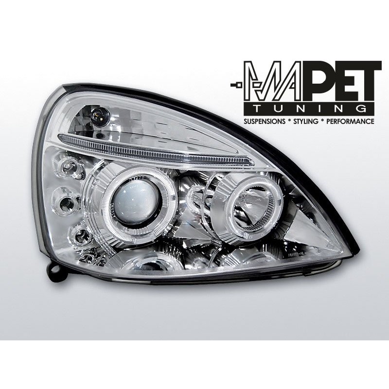 Renault Clio 01-05 clear Angel Eyes CHROM soczewka ringi LPRE13