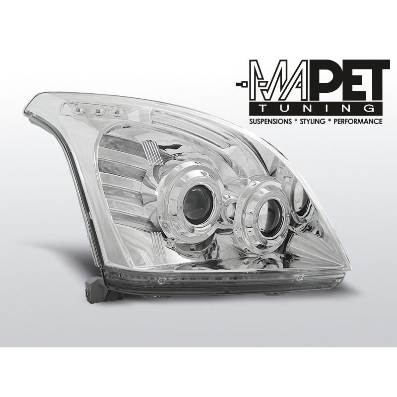 Toyota Land Cruiser 03-09 clear Angel Eyes CHROM soczewki LPTO05