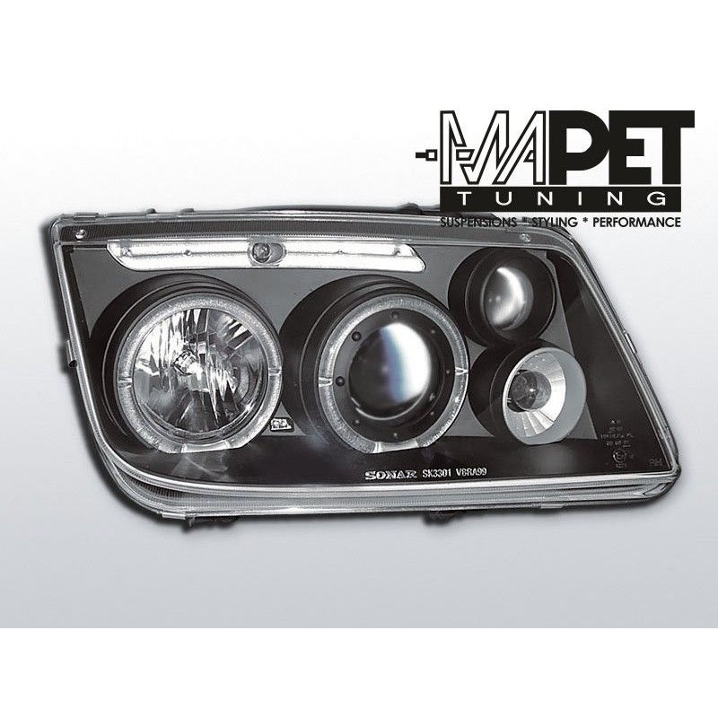 VW Bora clear Angel Eyes BLACK soczewka ringi LPVW15
