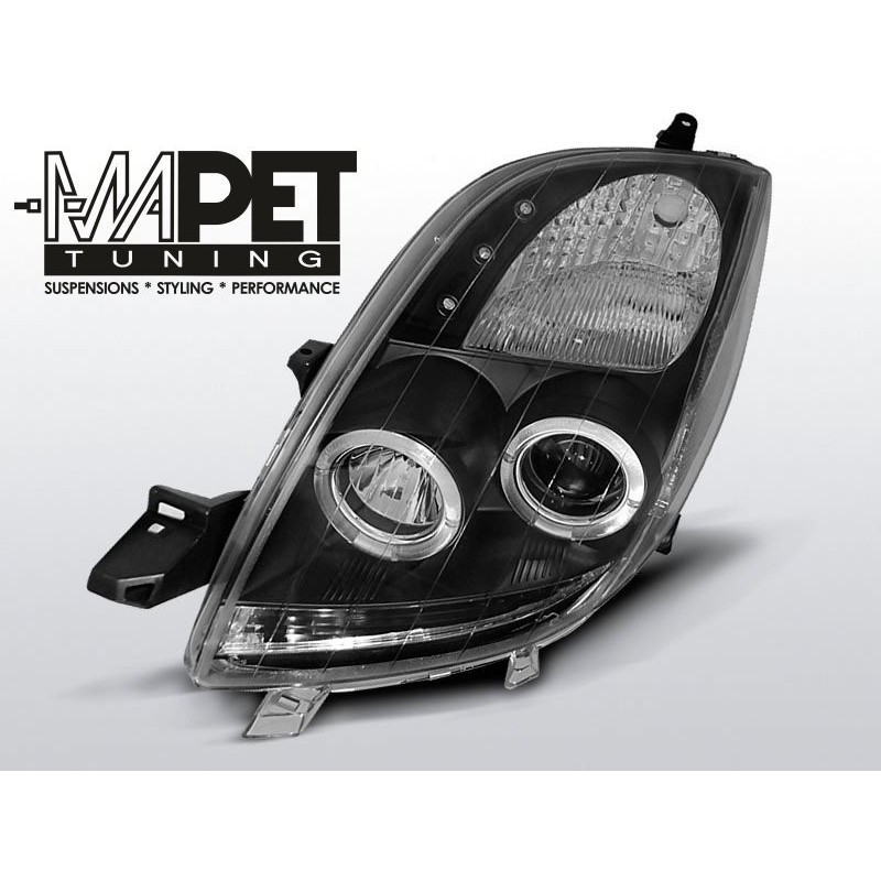 Toyota Yaris 06- clear Angel Eyes BLACK soczewka ringi LPTO04