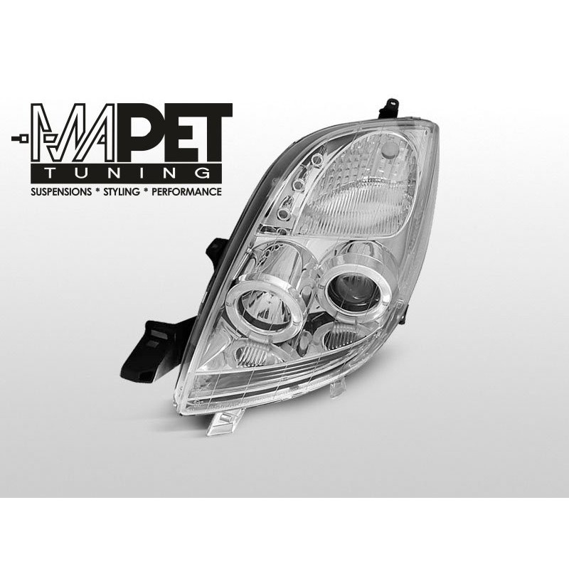 Toyota Yaris 06- clear Angel Eyes CHROM soczewka ringi LPTO03