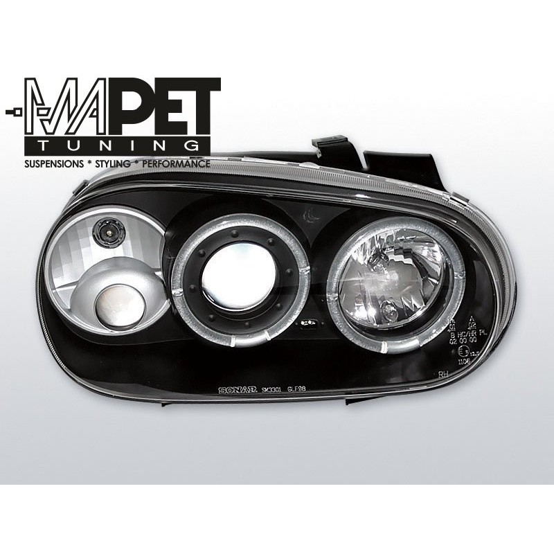 VW Golf 4 97-03 clear Angel Eyes BLACK soczewka ringi LPVW07