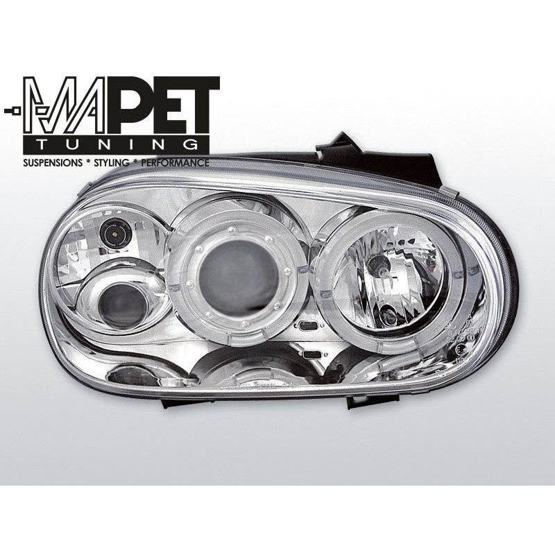 VW Golf 4 97-03 clear Angel Eyes CHROM soczewka ringi LPVW06