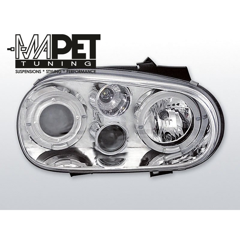 VW Golf 4 97-03 clear Angel Eyes CHROM soczewka ringi LPVW65