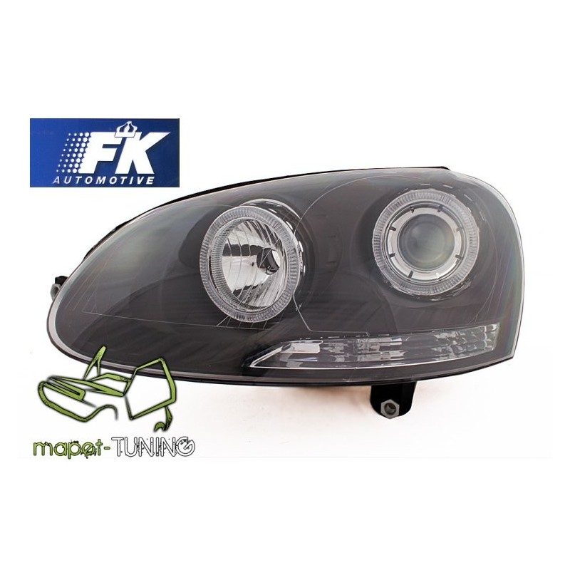 VW Golf 5  / Jetta - Angel Eyes BLACK soczewka ringi  LPVWH7