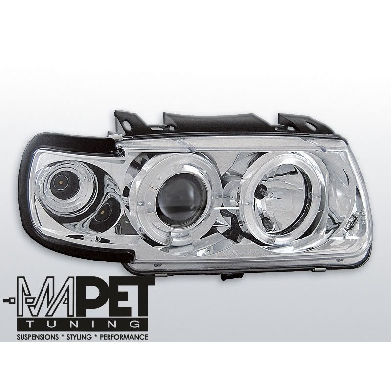 VW Polo 6N 94-99 clear Angel Eyes CHROM ringi LPVW05
