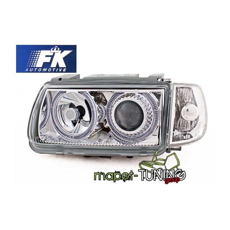 VW Polo 6N clear CHROM Angel Eyes + kierunkowskazy DEPO