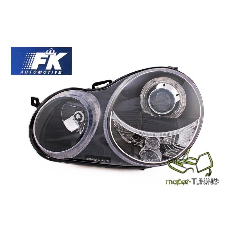 VW Polo 9N 01-05 Angel Eyes BLACK soczewka ringi LPVW59