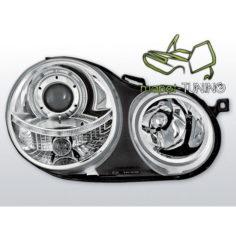 VW Polo 9N 01-05 Angel Eyes CHROM soczewka ringi LPVW58