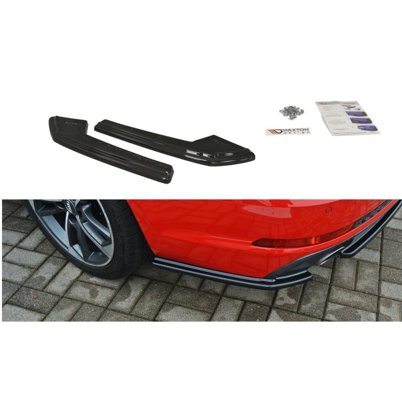 Splittery Boczne Tylnego Zderzaka ABS - Audi A4 B9 S-Line (wydech po 2 stronach)