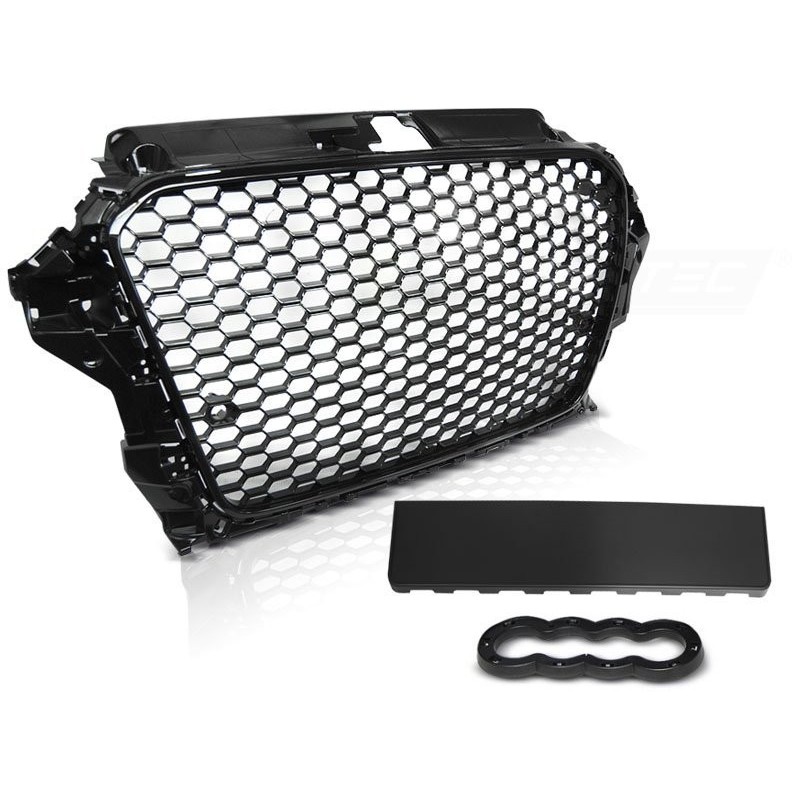GRILL AUDI A3 8V  RS3 look 12-16 Czarny połysk  GRAU52