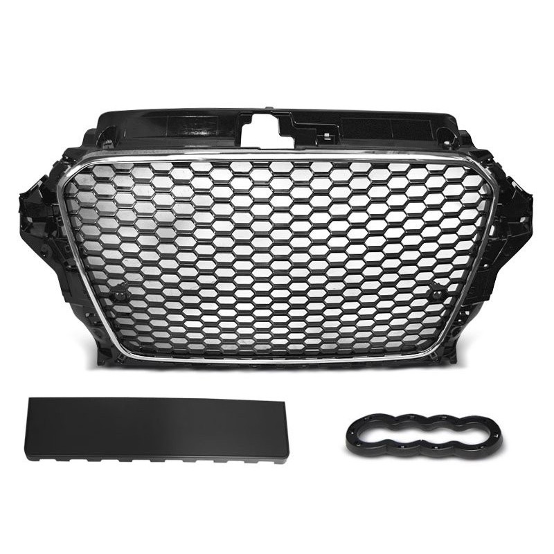 GRILL AUDI A3 8V RS3 look 12-16 Czarny Chrom GRAU53