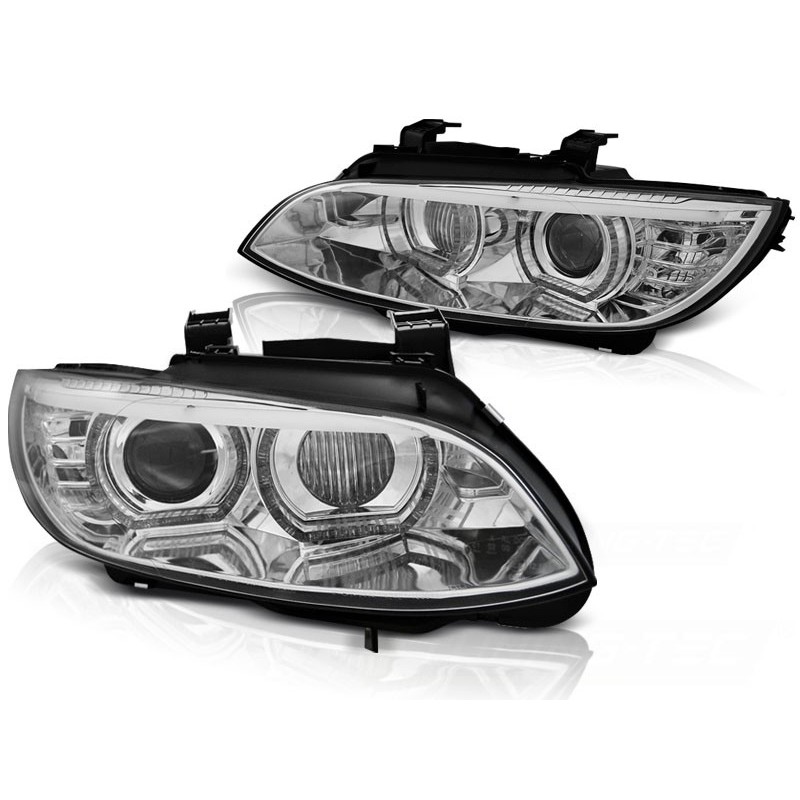 Lampy BMW E92/E93 06-10 Xenon AFS CHROM diodowe LED DRL dzienne  LPBMJ2
