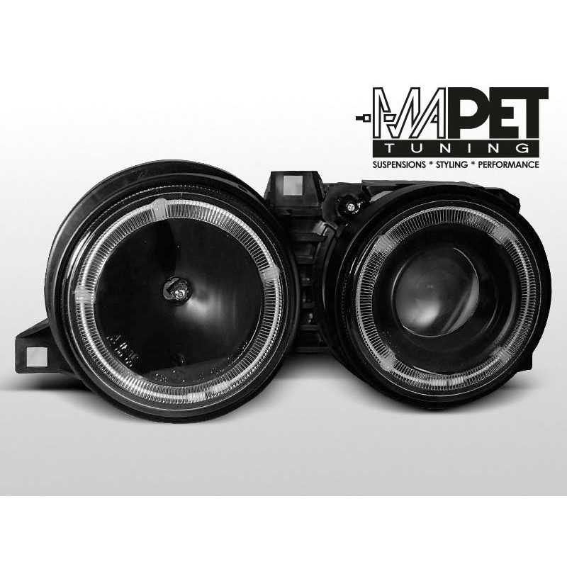 BMW E30 BLACK Angel Eyes soczewkowe czarne Ringi LPBM18