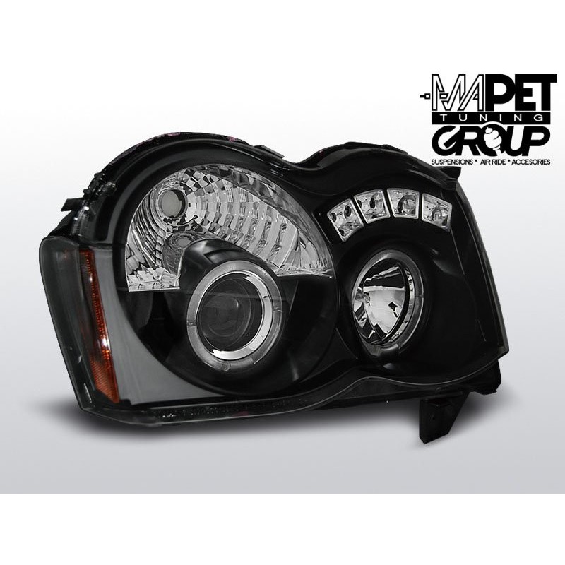 CHRYSLER JEEP GRAND CHEROKEE 08-10 BLACK Angel Eyes + LED LPCH16