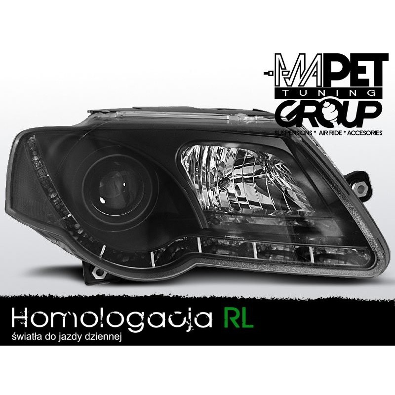 VW Passat B6 3C 05-10 BLACK LED DRL - diodowe światła jazdy dziennej LPVWJ7
