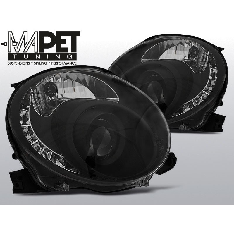 Reflektory FIAT 500 07- BLACK LED diodowe LPFI24