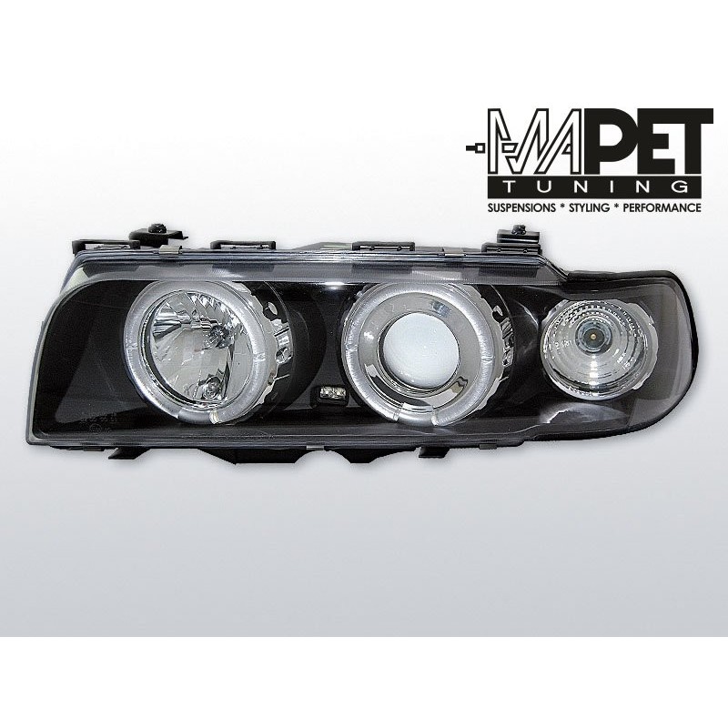 BMW E38 94-98 Angel Eyes BLACK Ringi soczewkowe czarne LPBM37