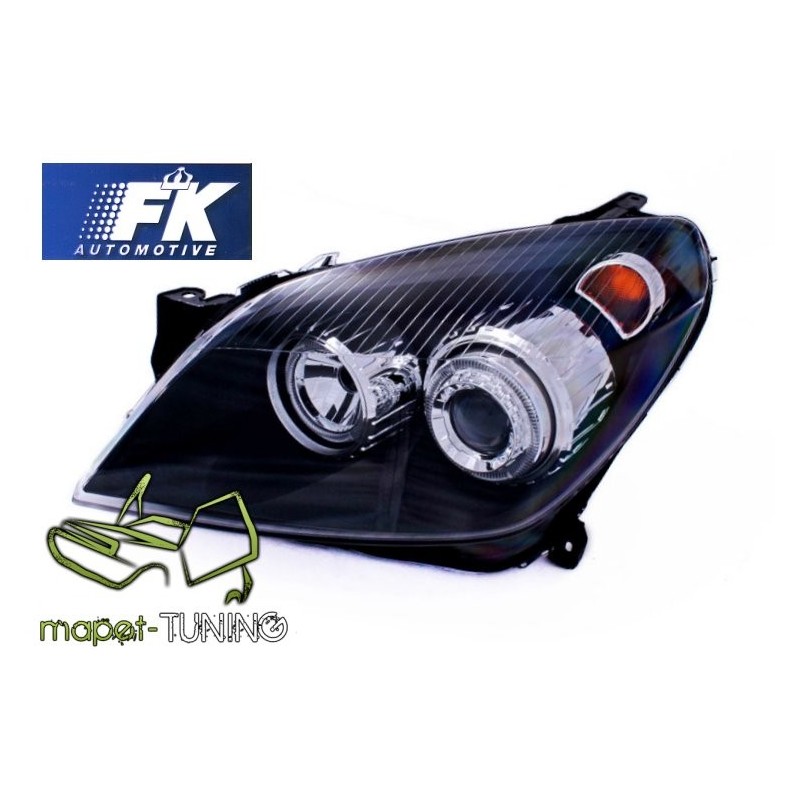 Opel Astra H  clearglass BLACK Angel Eyes soczewka Ringi LPOP72 DEPO