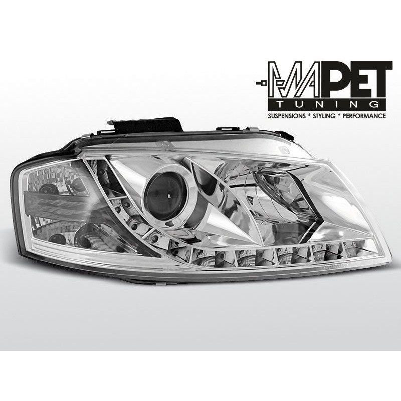 Lampy przód Audi A3 03-08 CHROM LED - LPAU43