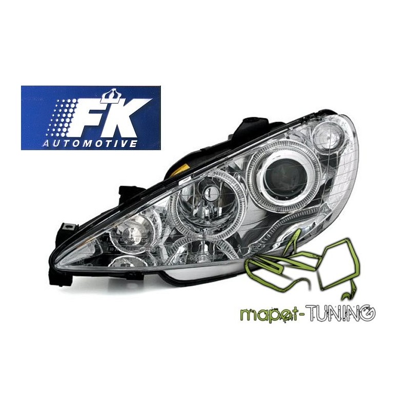Peugeot 206 98-  Clearglass Angel Eyes Chrom - FK LPPE26