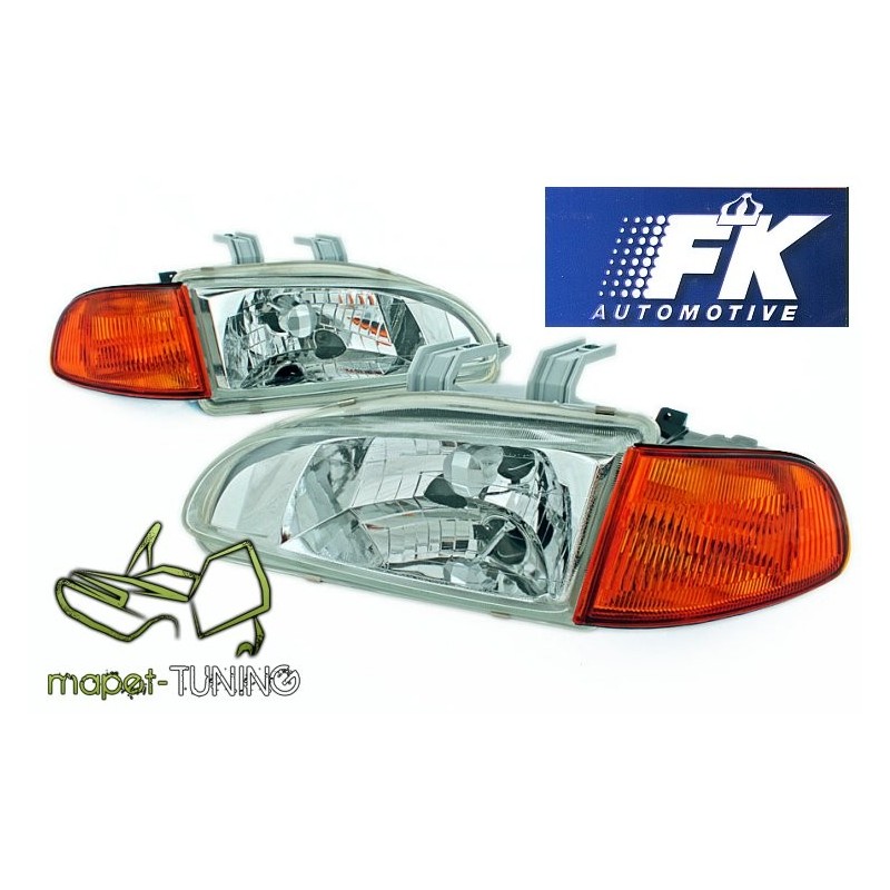 Honda Civic 91-95 clear CHROM + kierunkowskazy Amber JDM LPHO14