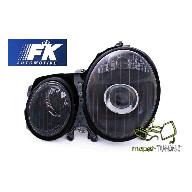 Mercedes E-klasa W210 99-02 clear BLACK soczewki  DEPO LPME07