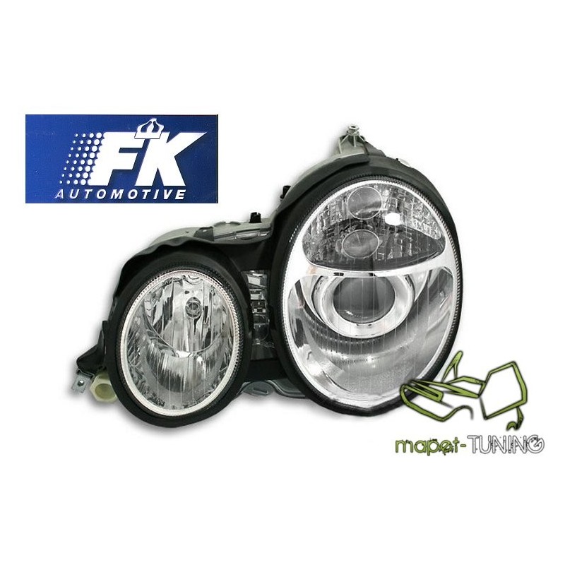 Mercedes E-klasa W210 99-02 clear CHROM soczewki  DEPO LPME04