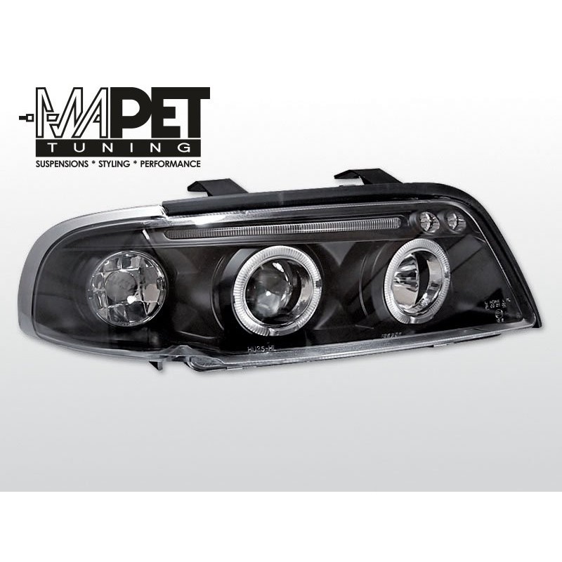 Audi A4 94-98 BLACK Angel Eyes soczewkowe Ringi czarne LPAU34