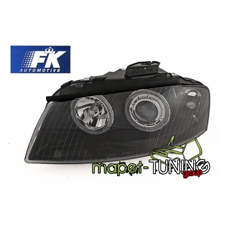 Audi A3 8P 03-08  BLACK Angel Eyes soczewkowe Ringi LPAU78