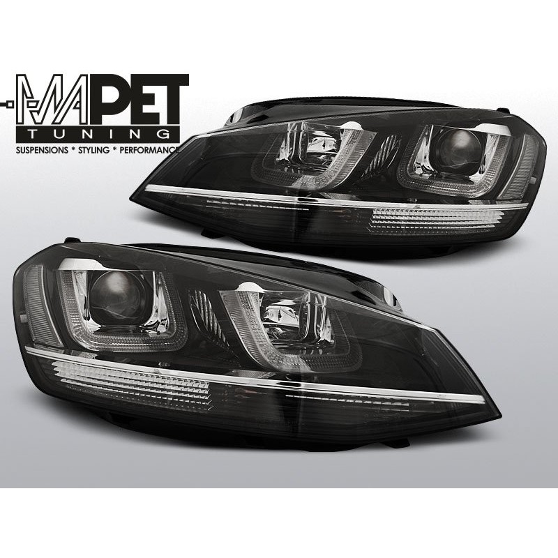 VW Golf 7 - BLACK LED DRL dzienne - z chromowanym paskiem LPVWM1