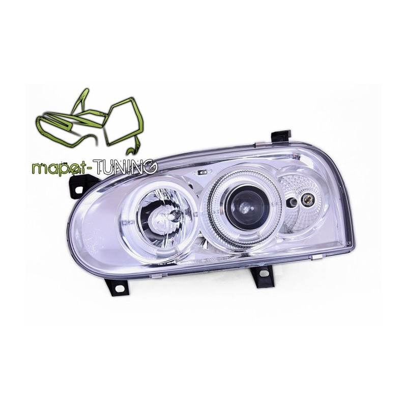 VW Golf 3 clearglass Angel Eyes CHROM soczewka ringi  LPVW02