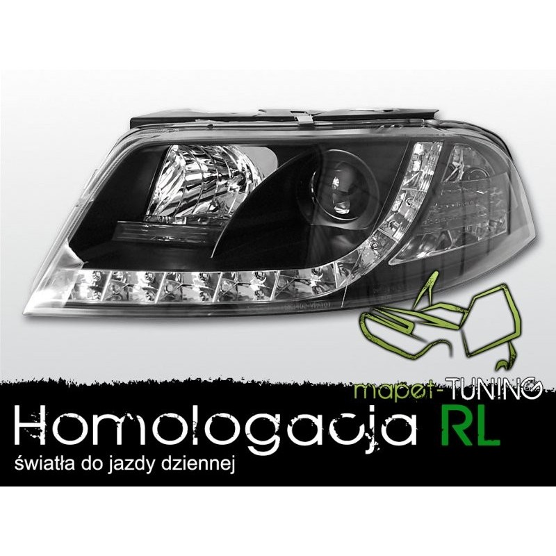 VW Passat B5 FL - DayLight BLACK LED diody jazdy dziennej LPVWD9