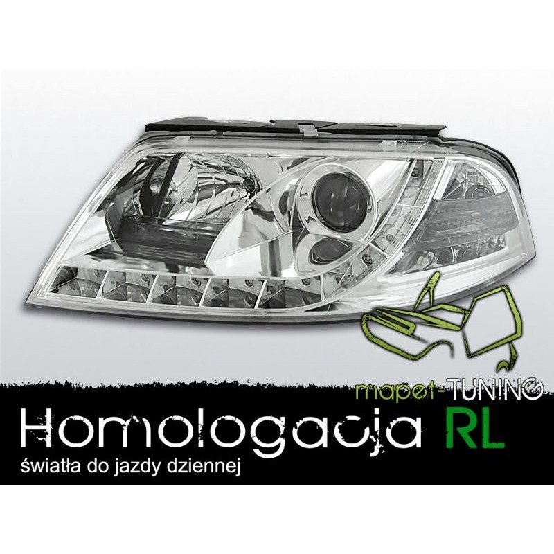 VW Passat B5 FL - DayLight CHROM LED diody jazdy dziennej LPVWD8