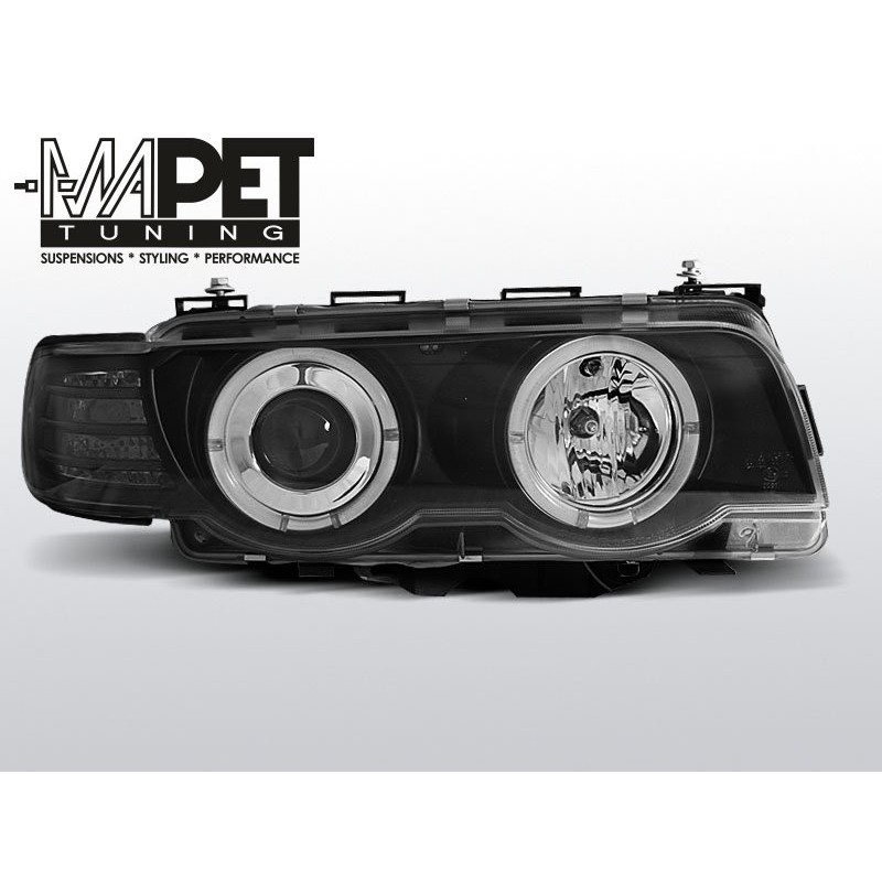 BMW E38 98-01 Angel Eyes BLACK Ringi Xenon D2S LPBM74