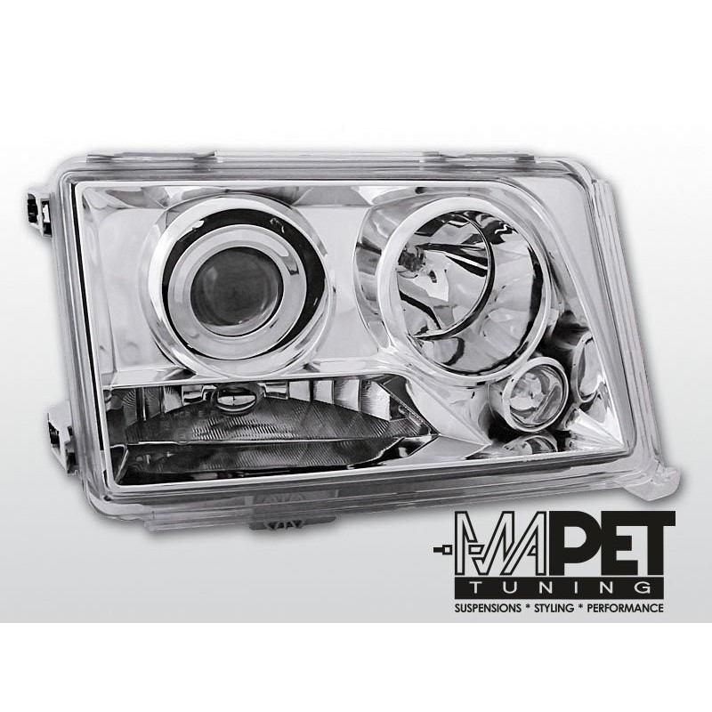 Mercedes E-klasa W124 93-95 clear CHROM soczewki LPME48